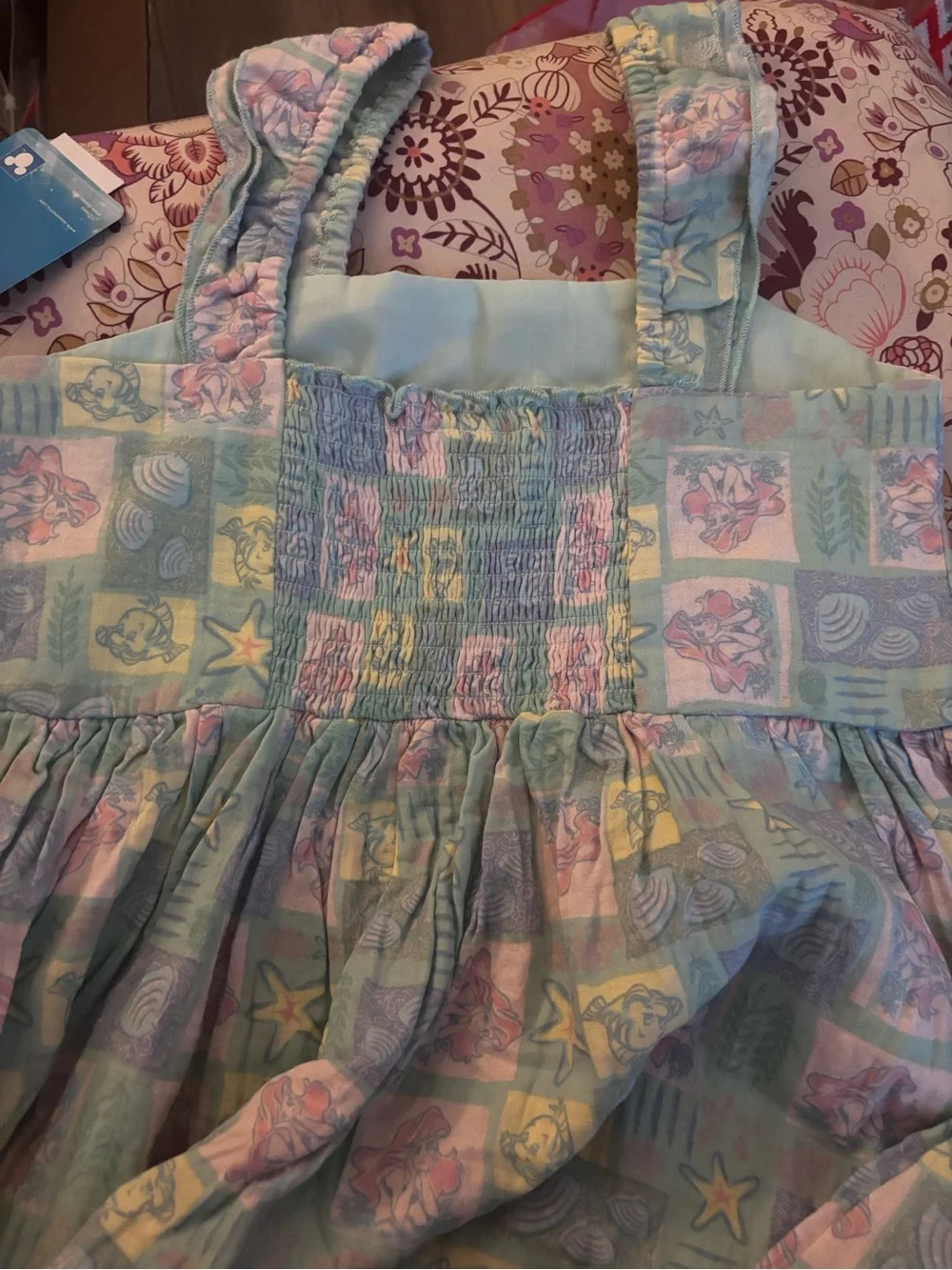 Disney Ariel & Flounder Pastel Patchwork Sundress - Mint, Pink, Blue